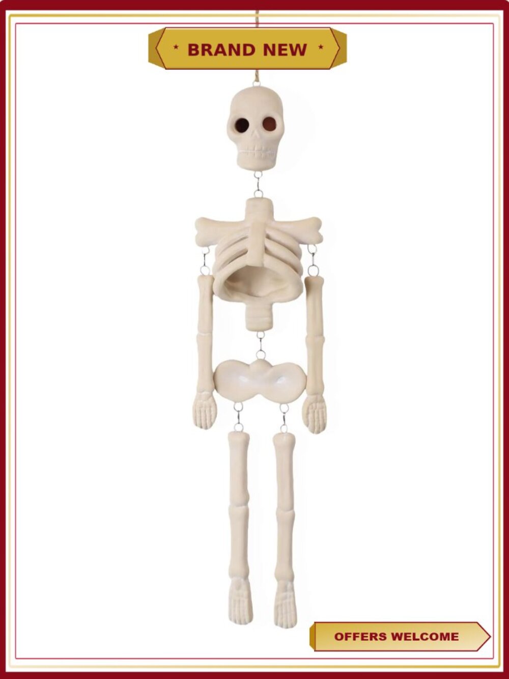 Halloween Skeleton Wall Decoration Movable Limbs Hanging Bone Finish Spooky